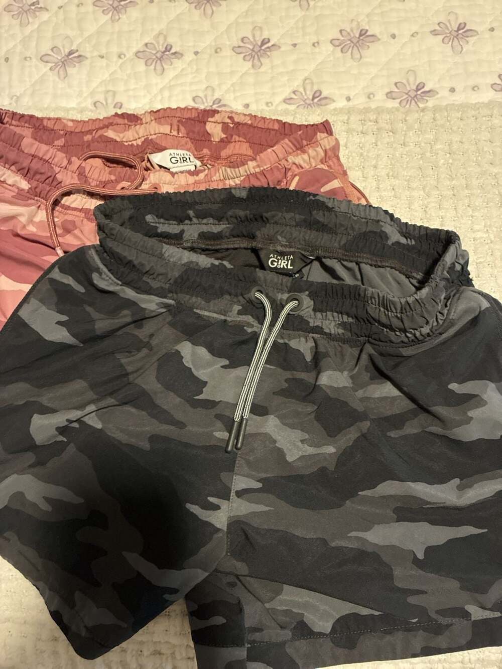 Athleta Girl Camouflage Athletic Sports Running Shorts 2-Pack